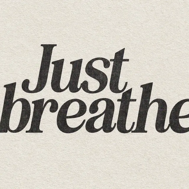 Just Breathe Wordmark, minimal, monochrome, monochrome