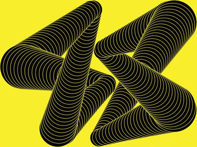Pop-Op tubular op-art, abstract, geometric, vibrant