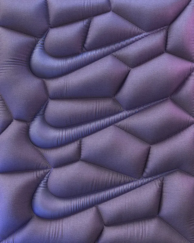 Nike quilted swoosh 3D texture, 3d-render, technical, gradient