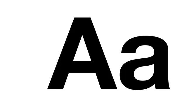 Bold sans Aa type sample, minimal, swiss, light