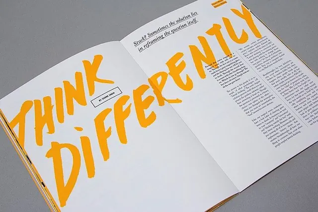 Think Differently Editorial Spread, swiss, editorial, high-contrast