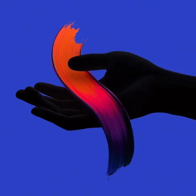 Abstract Gradient Hand Illustration, minimal, gradient-heavy, vibrant