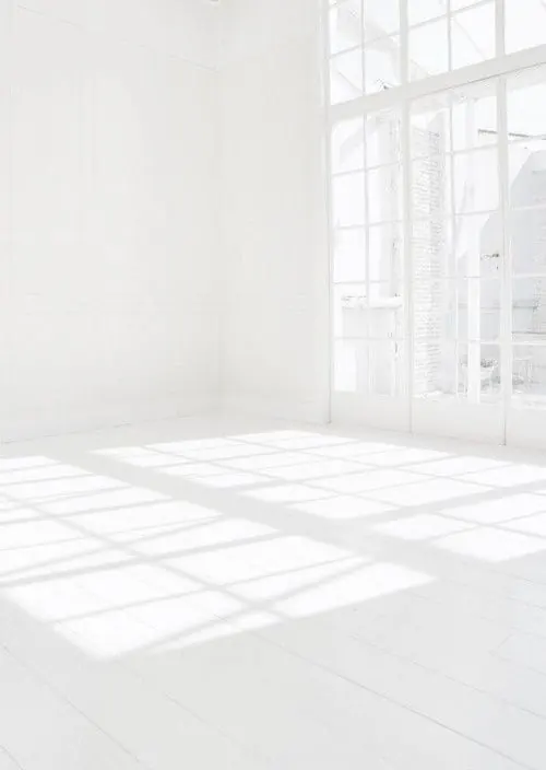 Minimalist White Interior with Window Shadows, minimal, photographic, light