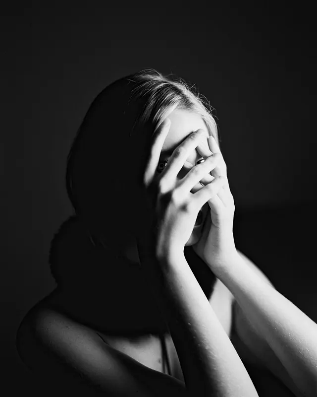 Monochrome Portrait of a Woman in Reflection, minimal, monochrome, monochrome