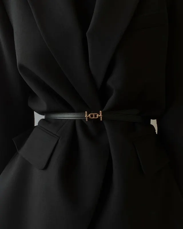 Luxury Black Garment with Gold Buckle, luxury, minimal, dark
