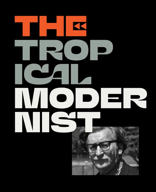 The Tropical Modernist Wordmark, brutalist, neo-brutalist, dark