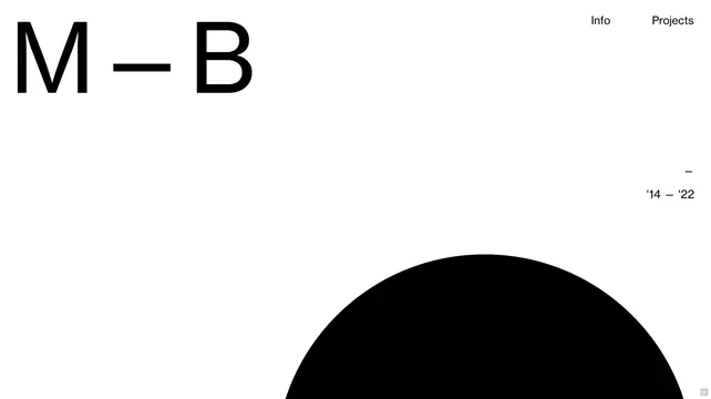 M-B Wordmark and Geometric Graphic, minimal, swiss, monochrome