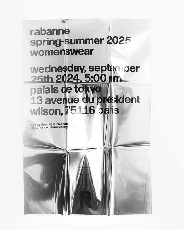 Rabanne Spring-Summer 2022 Event Poster, minimal, swiss, monochrome