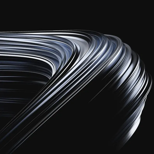 Abstract Fluid Metallic Waves, minimal, dark-mode, dark