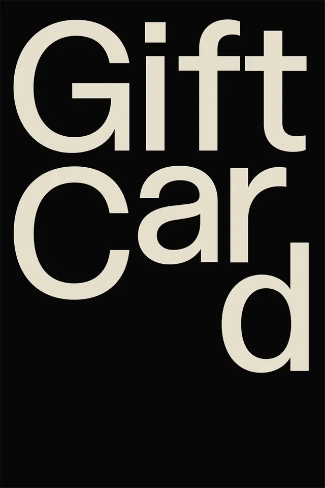 Gift Card Wordmark, minimal, brutalist, high-contrast