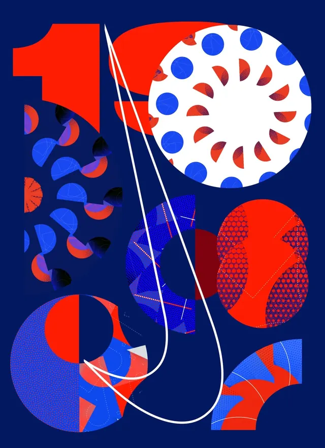Abstract Geometric Collage, maximalist, geometric, vibrant