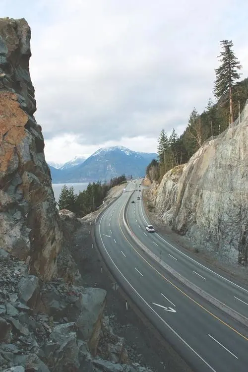 Mountain Road Landscape, photographic, organic, muted