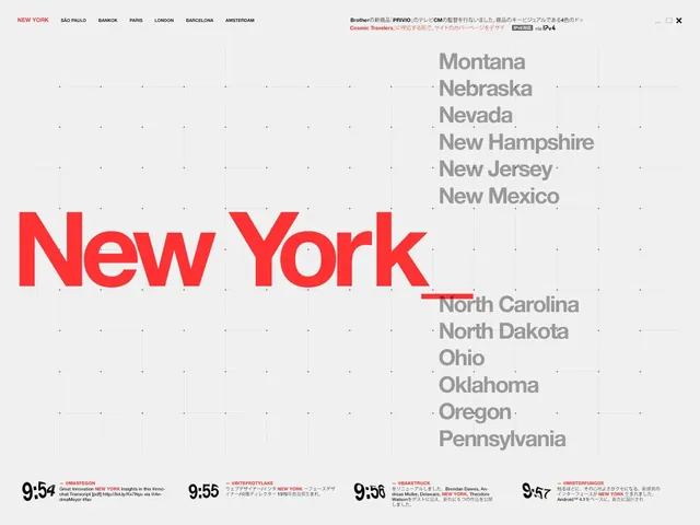 New York State Data Visualization, minimal, swiss, high-contrast