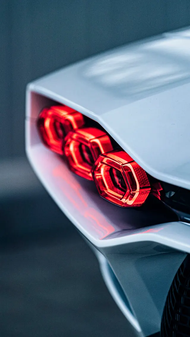 Automotive Tail Light Detail, minimal, luxury, high-contrast