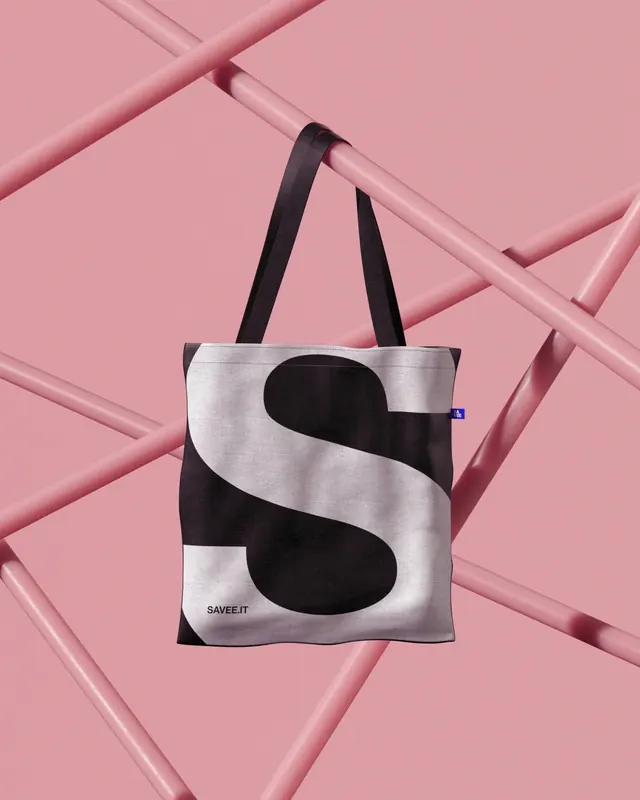 Graphic S Tote Bag Mockup, minimal, geometric, high-contrast
