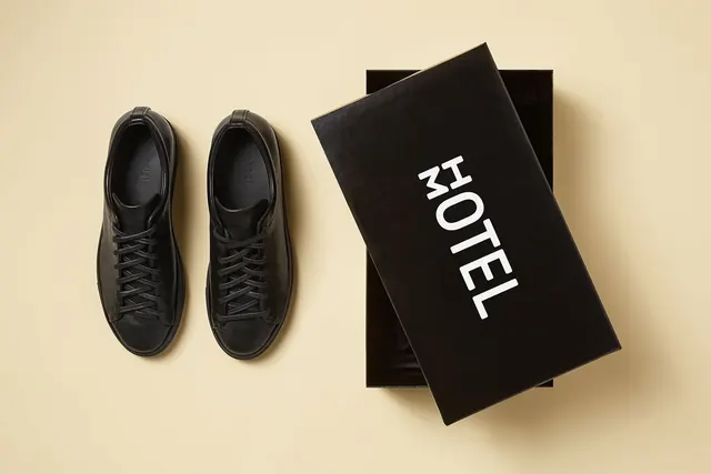 Hotel Branding Mockup, minimal, corporate-clean, dark