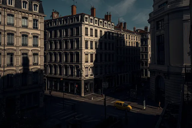 European City Street Architecture, photographic, luxury, muted