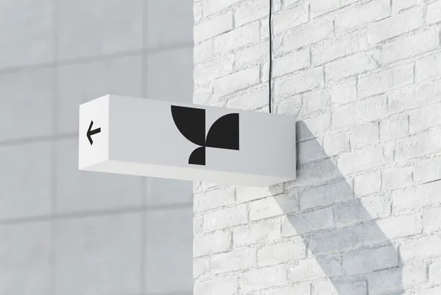 Minimalist Directional Signage Mockup, minimal, swiss, monochrome