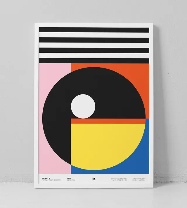 Geometric Abstract Poster, minimal, swiss, high-contrast