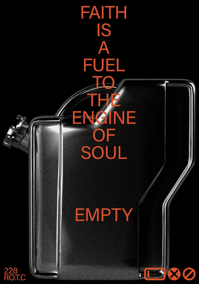 Faith is a Fuel to the Engine of Soul Poster, minimal, dark-mode, dark