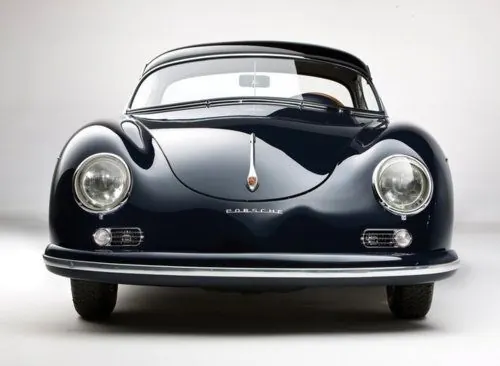 Front View of a Classic Volkswagen Beetle, minimal, photographic, monochrome