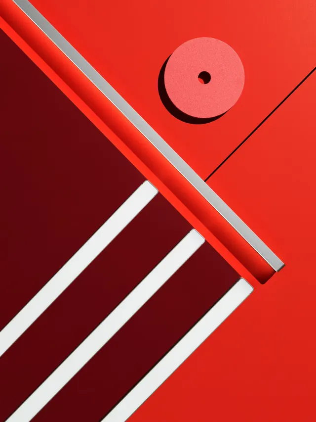 Geometric Red Abstract Graphic, minimal, swiss, vibrant