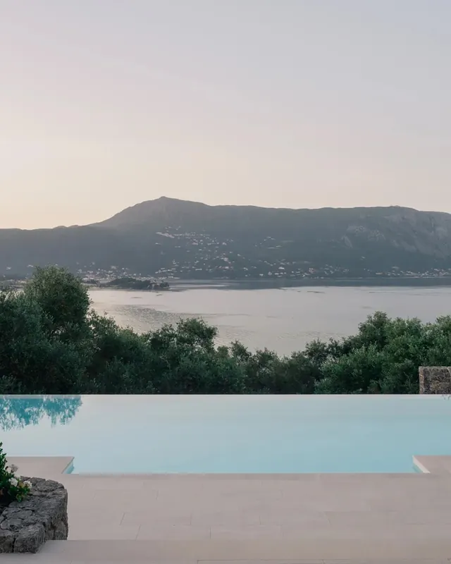 Coastal Pool View, photographic, minimal, light