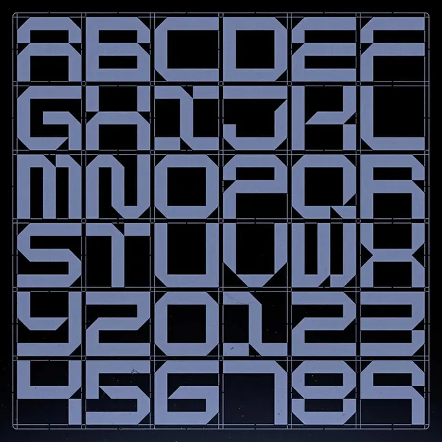 Alphabet and Number Grid Type Specimen, minimal, swiss, high-contrast