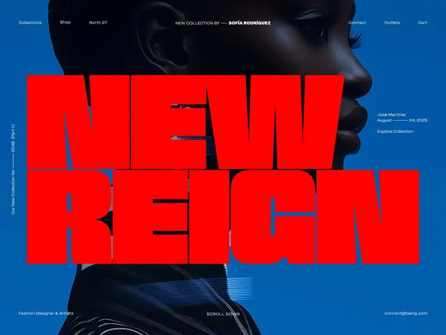 New Reign Poster Design, brutalist, maximalist, vibrant