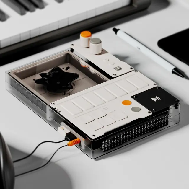 Hardware Device Mockup, minimal, technical, light