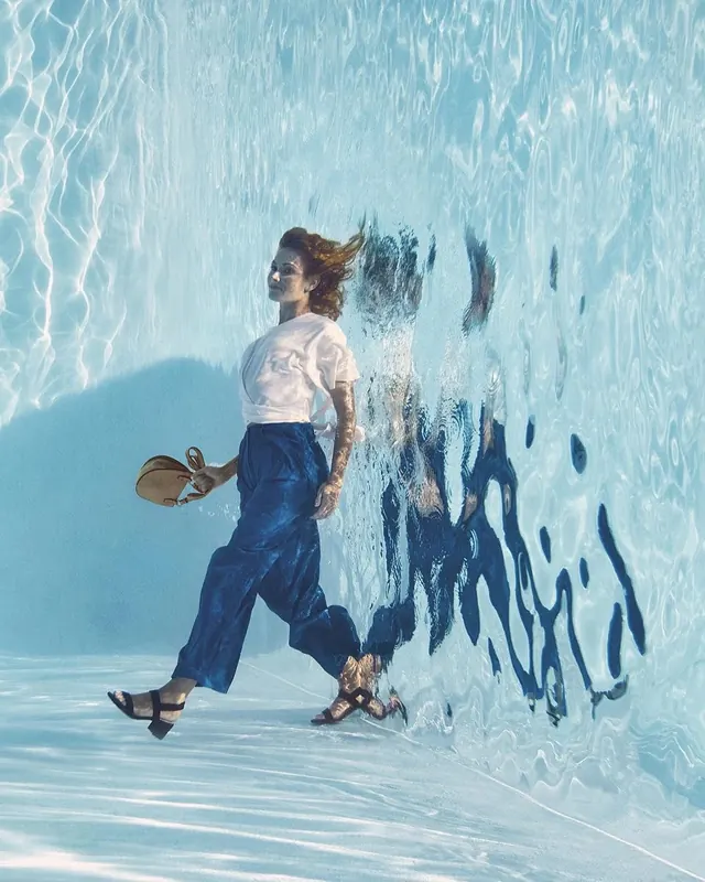 Child Playing in Water, photographic, organic, cool