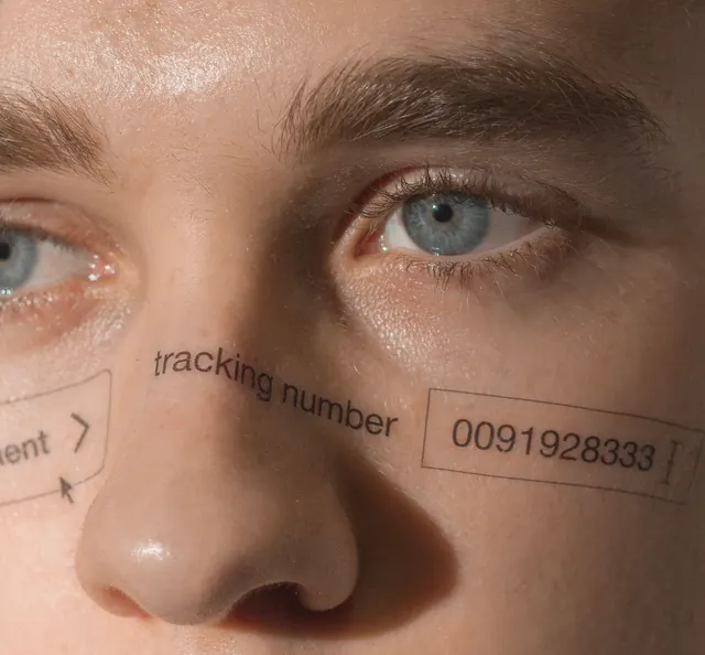 Tracking Number Face Graphic, minimal, technical, light