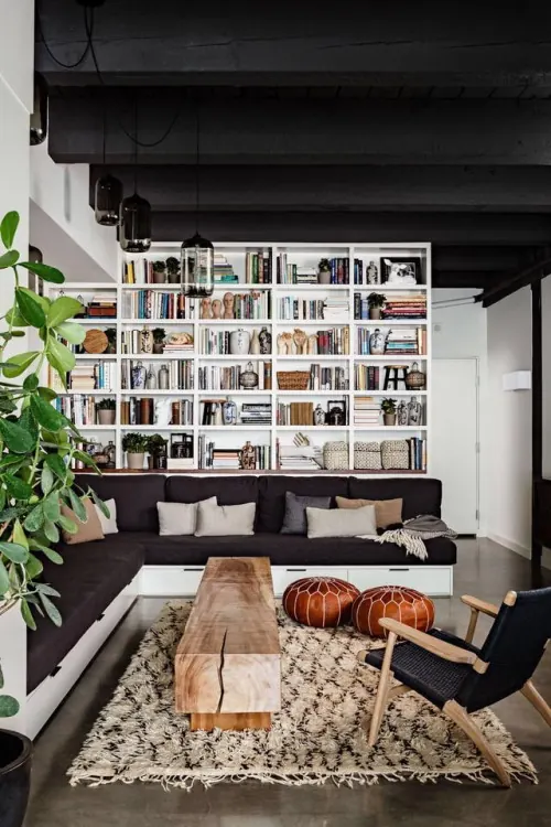 Modern Industrial Loft Interior, minimal, photographic, dark