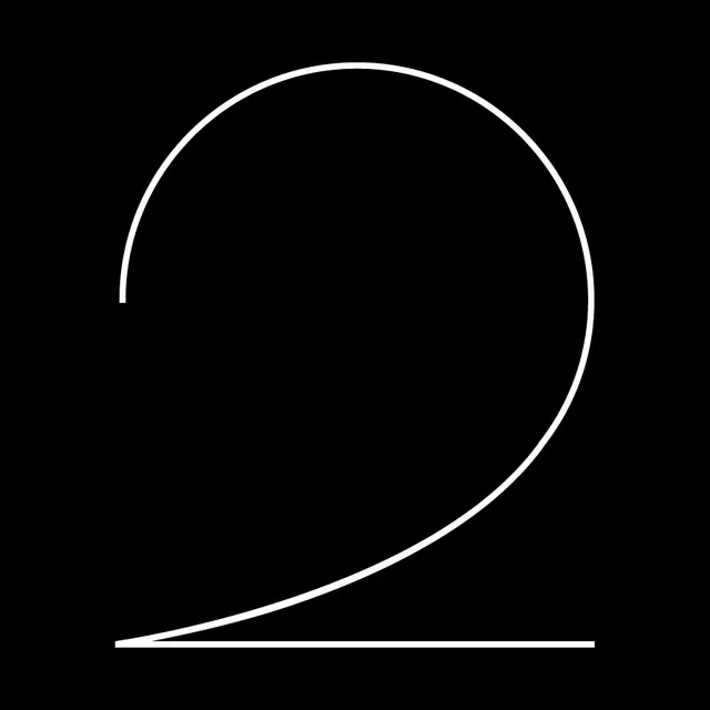 Minimalist Number Two Line Art, minimal, monochrome, high-contrast