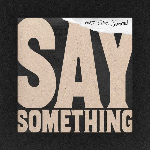 Say Something Album Cover, minimal, brutalist, high-contrast