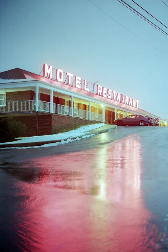 Hotel Roshan Neon Signage, retro, photographic, vibrant