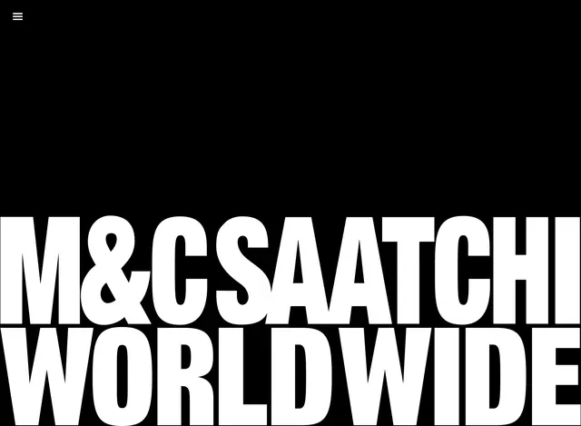 M&C Saatchi Worldwide Wordmark, minimal, swiss, high-contrast