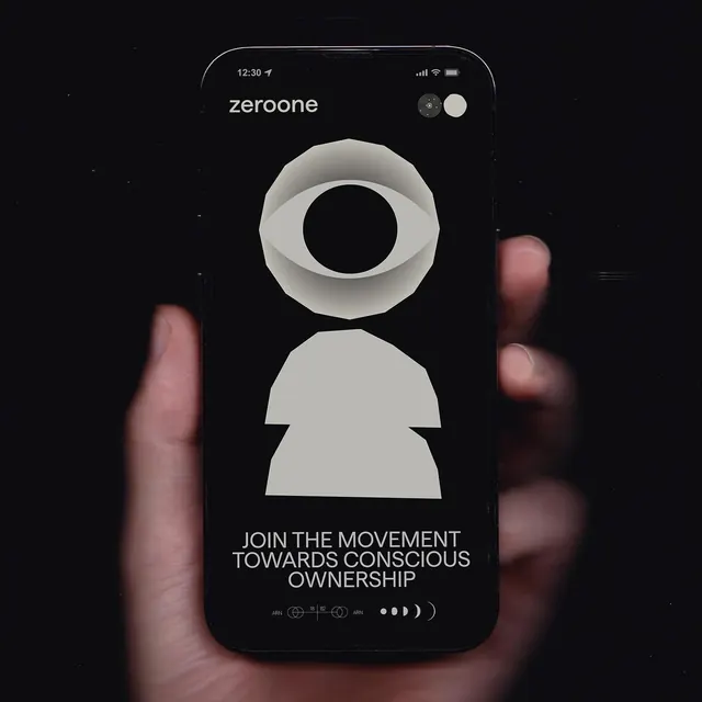 ZeroOne Identity Mockup, minimal, swiss, dark