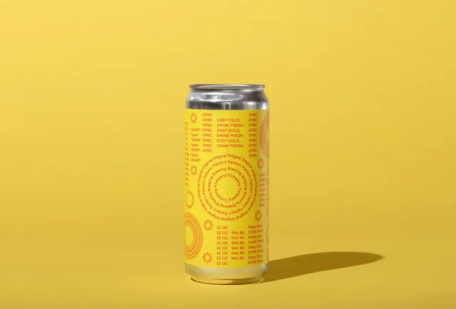 Yellow Beverage Can Mockup, minimal, geometric, vibrant
