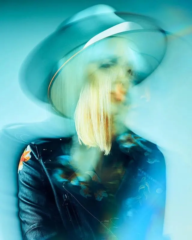 Abstract Double Exposure Portrait, abstract, organic, vibrant