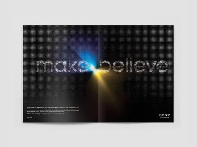 Make Believe Wordmark Design, minimal, dark-mode, dark