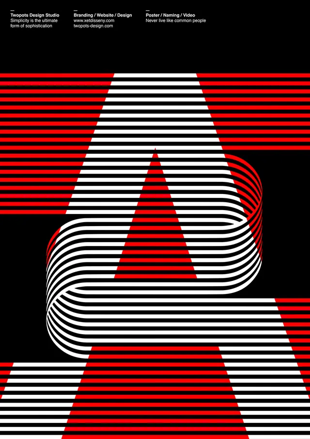Abstract Geometric Lettering Design, swiss, brutalist, high-contrast