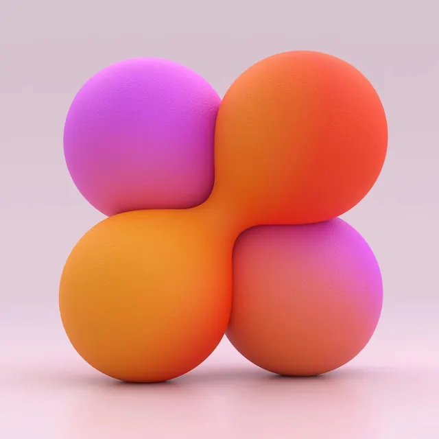 Abstract 3D Organic Blobs, minimal, 3d-render, vibrant