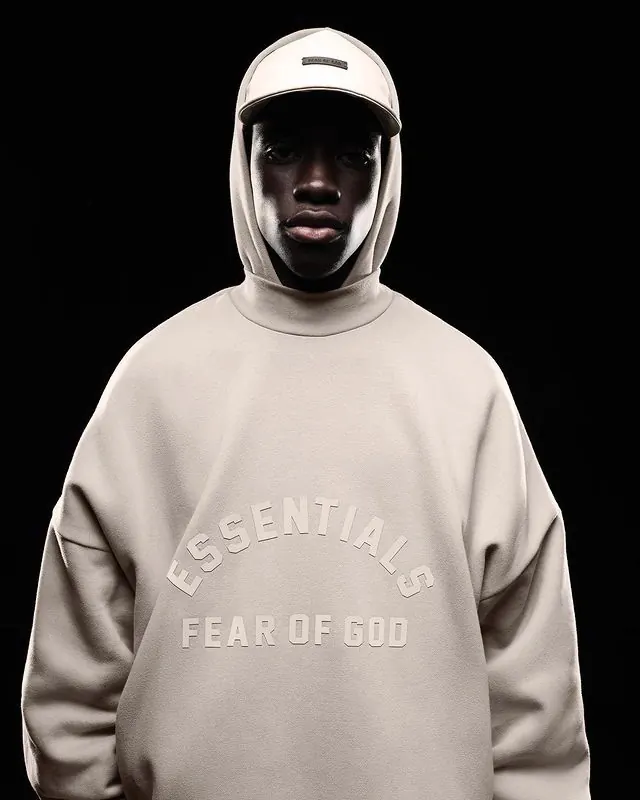 Fear of God Essentials Hoodie Mockup, minimal, luxury, monochrome