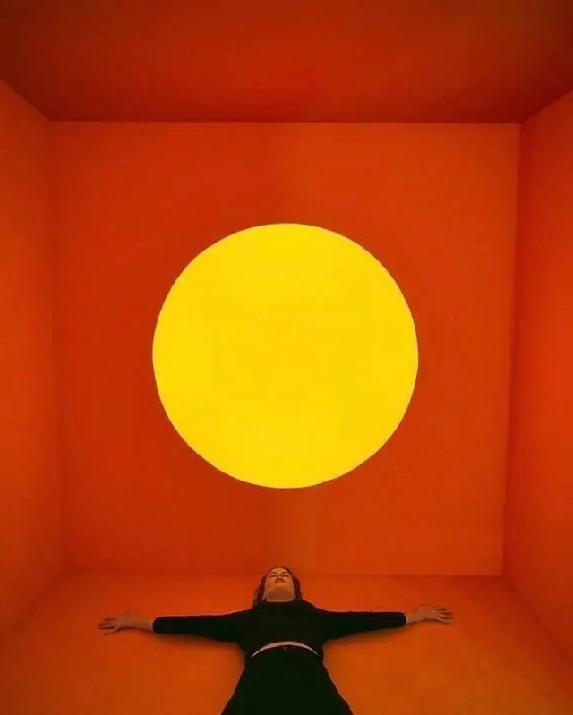 Minimalist Sun and Figure Composition, minimal, geometric, vibrant