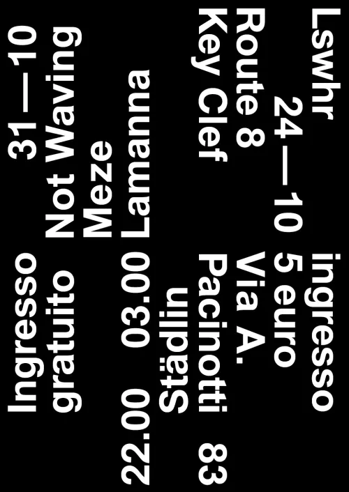 Larnanna Event Poster, swiss, brutalist, monochrome