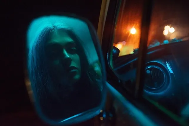 Cyberpunk Portrait in Glass, dark-mode, photographic, dark