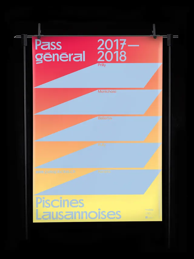 Pass Général 2017-2018 Poster, swiss, minimal, vibrant