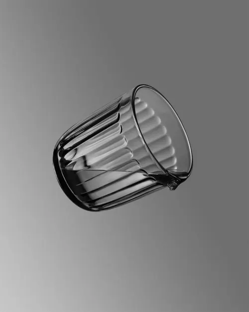 3D Render of a Glass Cup, minimal, 3d-render, monochrome
