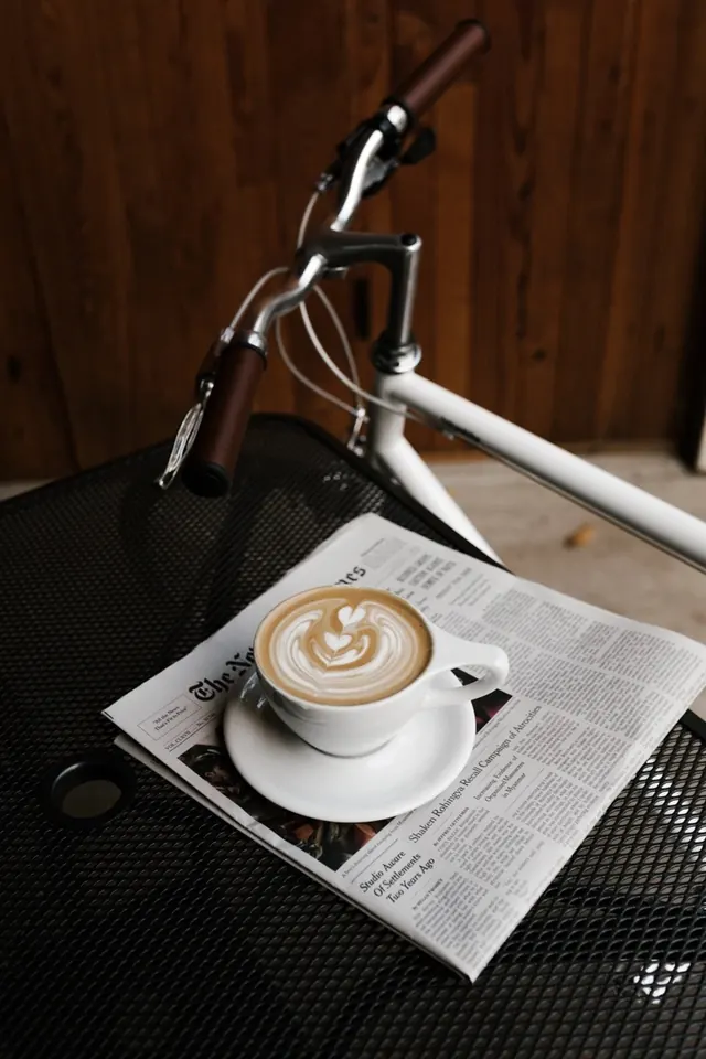 Coffee Cup Mockup with Newspaper, photographic, minimal, dark